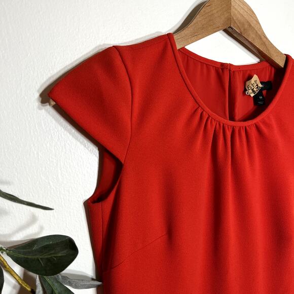 J.Crew Red Cap Sleeve Dress LAST CALL - Picture 2 of 5